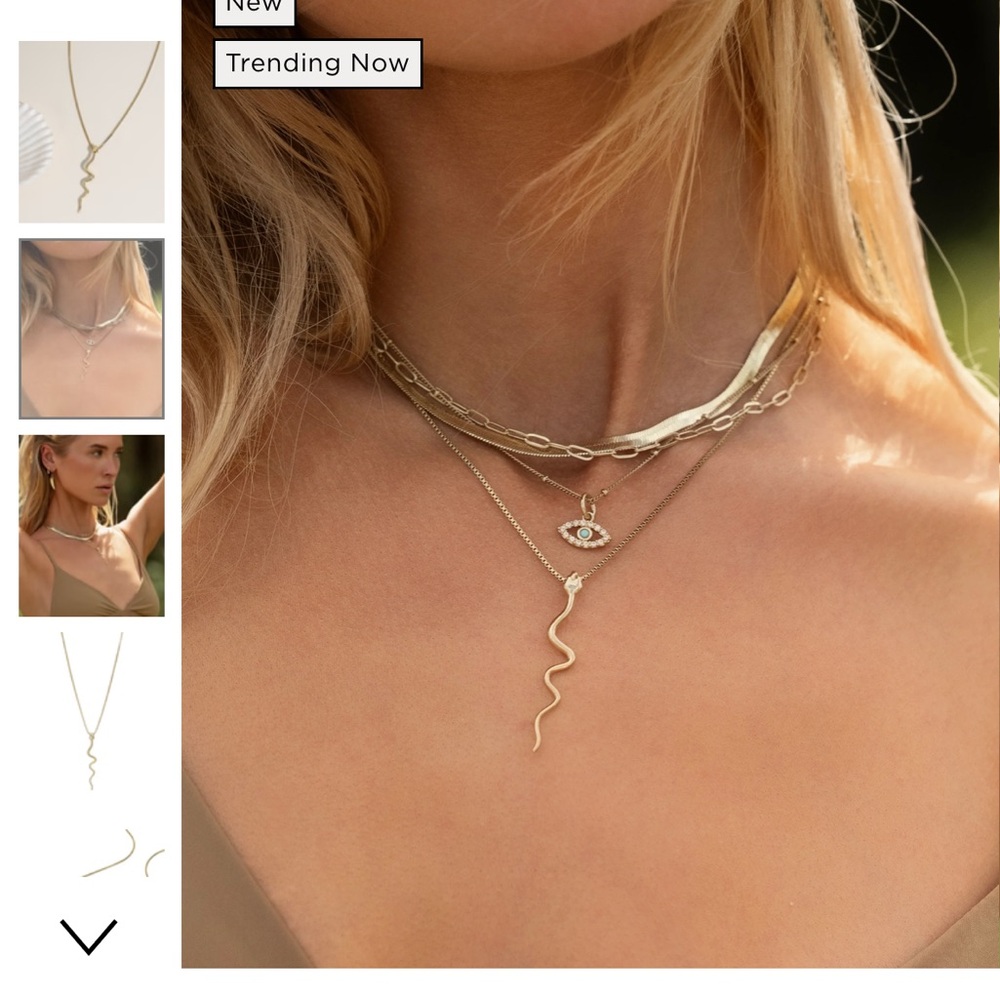Chic Gold Snake Pendant Necklace